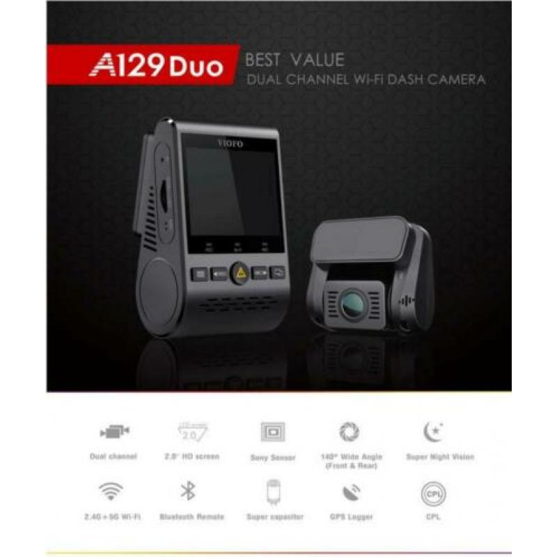 Viofo A129 Duo dashcam (voor en achter) 1080p met GPS NIEUW!