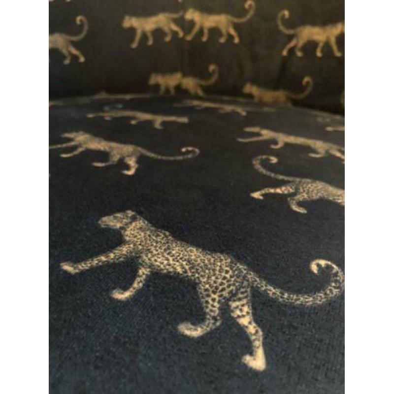 Stoere Fauteuil zwart/luipaard