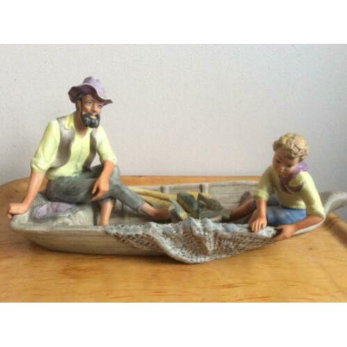 Beeld, visser, boot, JRJS CLUJ, Romania, vintage, groot