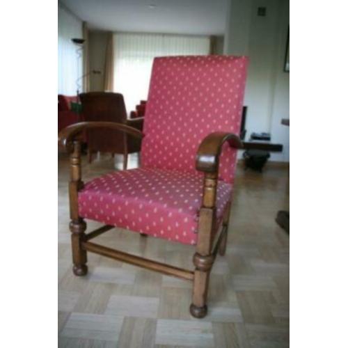 Antieke eiken boeren leunstoel