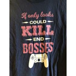 Game tshirt met tekst en controller - maat S