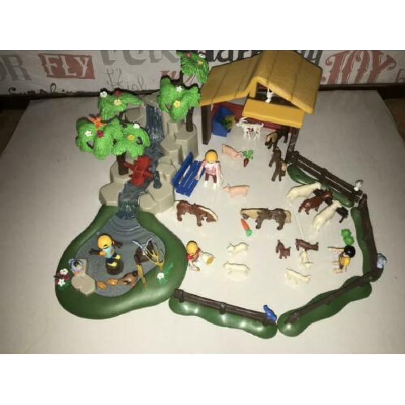 Playmobil kinderboerderij, konijnenboerderij en appelboom