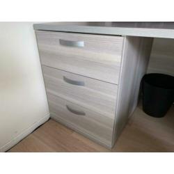 Bureau robuust greywash met ladeblok