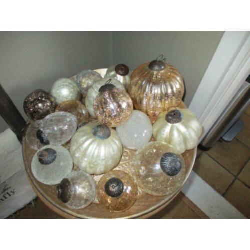 Heksenballen ballen goud glas craquele 17 stuks