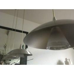 hanglamp eettafel 4 stuks op een rij alluminium