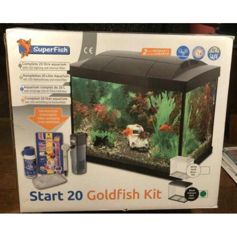 Aquarium superfish start 20 goldfish kit zwart