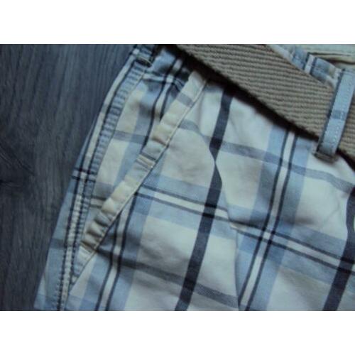 Z.g.a.n grijs geruite korte H&M Broek met riem maat M