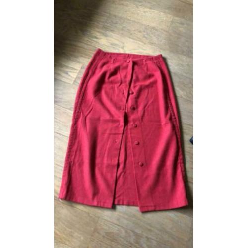 Mac maggie vintage lange rok rood wol maat L zgan