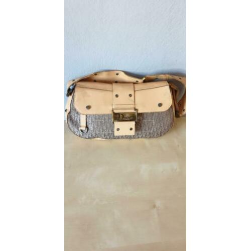 Zachtbruine handtas met print