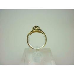 Ring goud granaat & diamanten / Z6255
