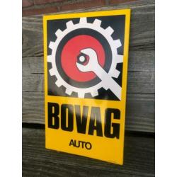 Mooi emaille BOVAG AUTO bord. LANGCAT.