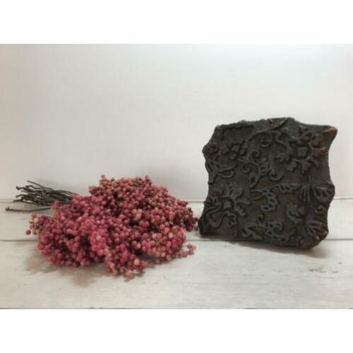 Antieke stofstempel met de hand gesneden stempel uniek