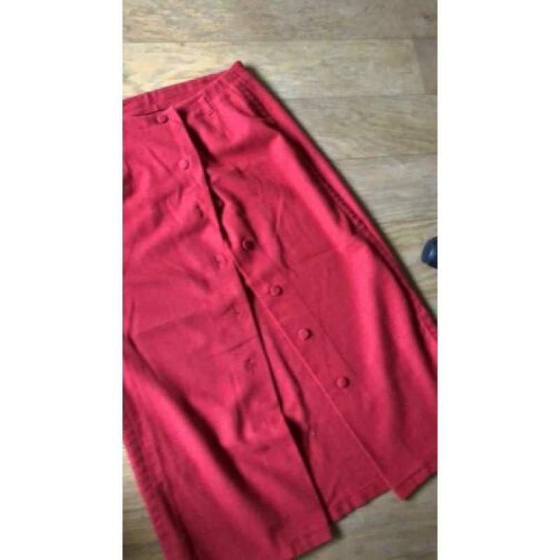 Mac maggie vintage lange rok rood wol maat L zgan