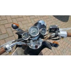 ZNEN retro snorscooter, blauw kenteken