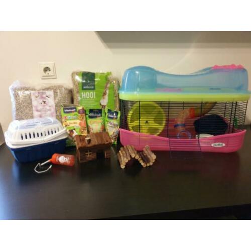 Knaagdier hamster kooi compleet met toebehoren