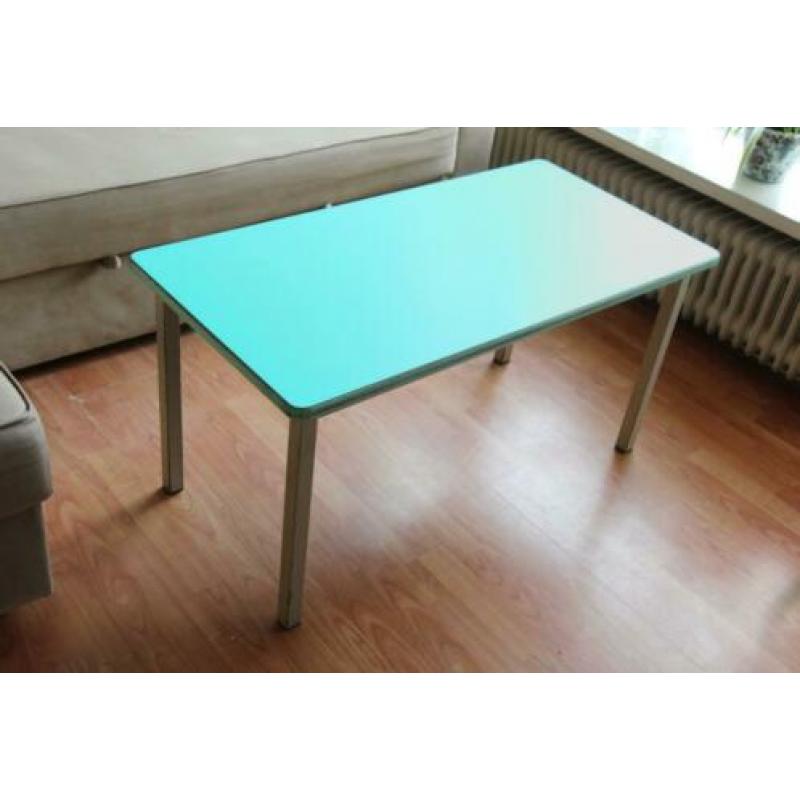 Vintage turquoise salontafel tafel lage tafeltje mint retro