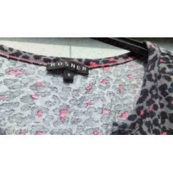 ROSNER grijs/cyclaam stretch tijger top mt M