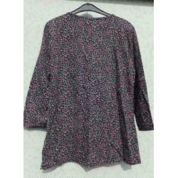 ROSNER grijs/cyclaam stretch tijger top mt M