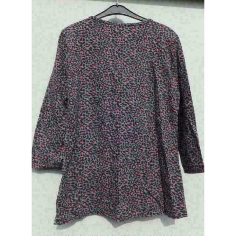 ROSNER grijs/cyclaam stretch tijger top mt M