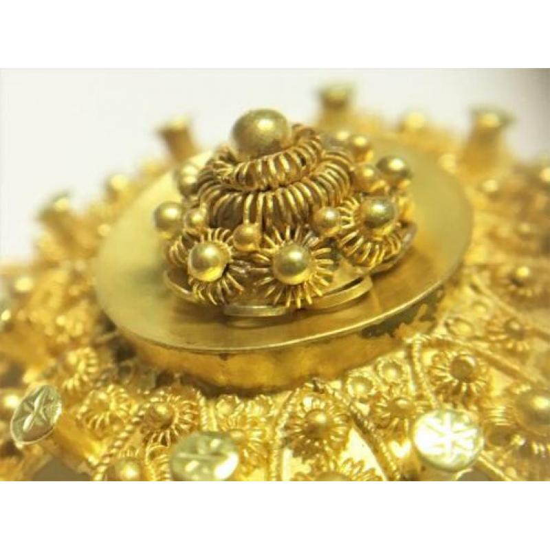 TN-0540118 Antiek Gouden Broche Zeeuwse Knopen - 31 mm