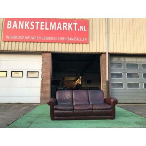 BAXTER model “Mickey” bruin lederen 3 zits kwaliteit bank