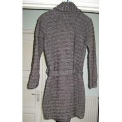 Warm gehaakt vest grijs maat S 36