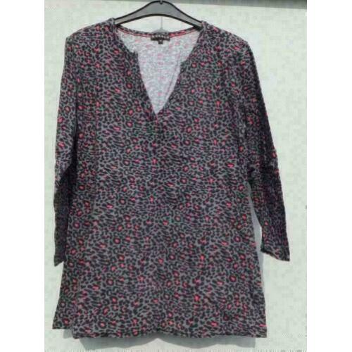 ROSNER grijs/cyclaam stretch tijger top mt M