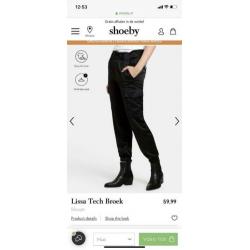 Zijde glad, zwarte broek, stretchy