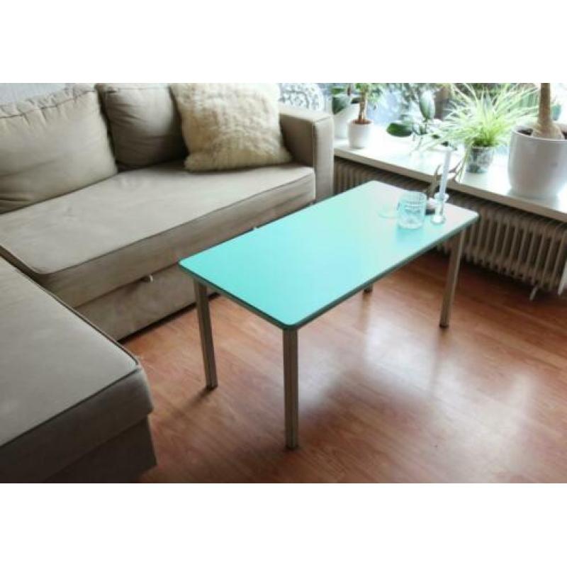 Vintage turquoise salontafel tafel lage tafeltje mint retro