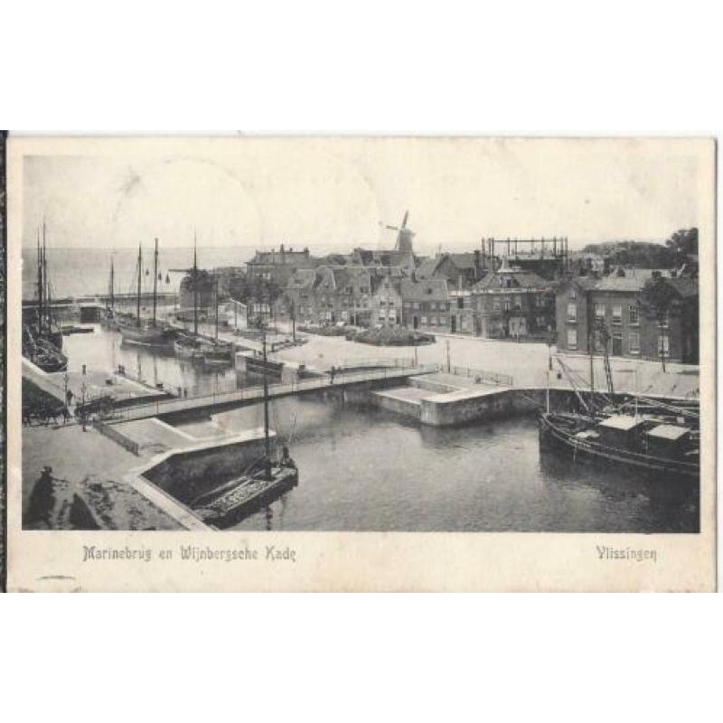 JV860 Vlissingen Marinebrug en Wijnbergschekade 1907 Schepen