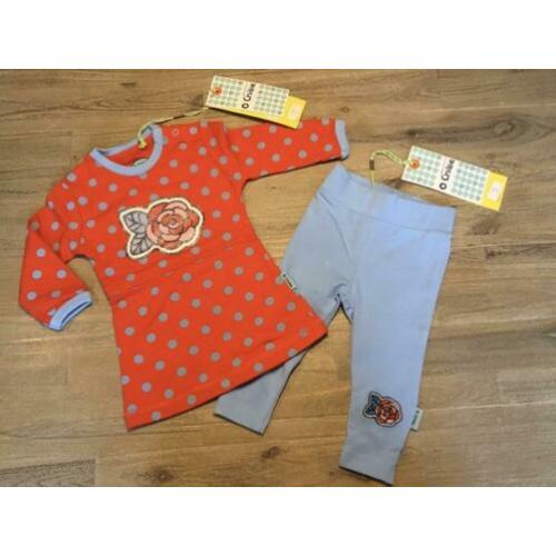 Nieuw setje set O’Chillie jurkje polkadot rood en legging 80