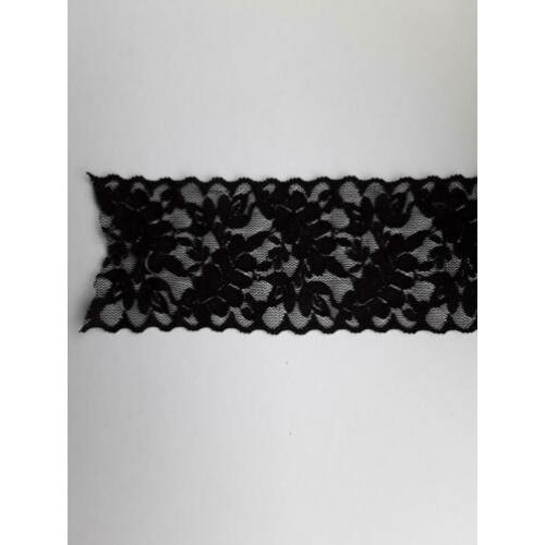 Zwart stretch kant