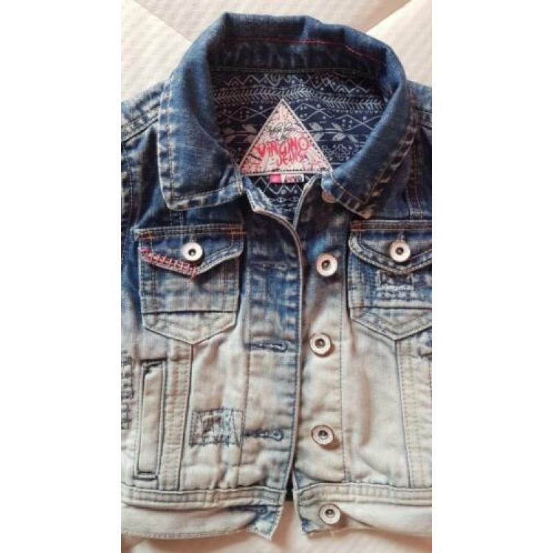 Vingino denim jeans jack spijkerjas jas maat 2 zga nieuw