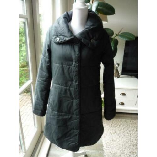 H&M Zwarte Lange Gewatteerde Winterjas Zwart - Maat 42 L