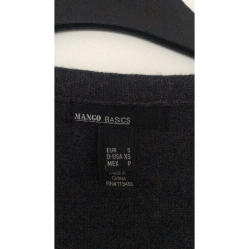 Mango grijs basic vest nieuw maat small