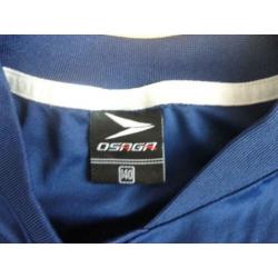 Set Blauw / wit sport gym shirt + gym broek mt 140 OSAGA