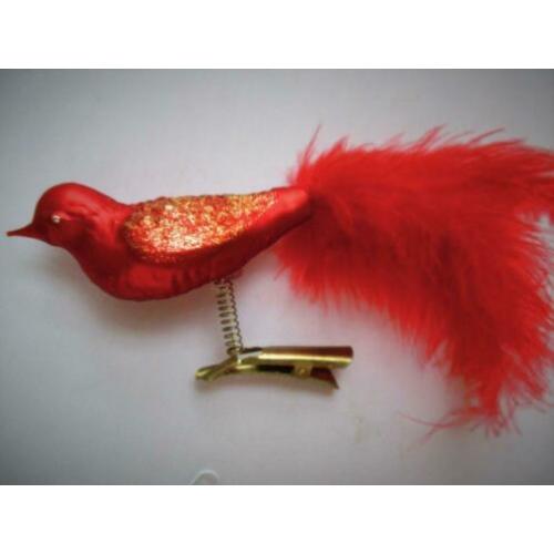 Kerst~Rode Kerstvogel~Glas~Glazen Vogeltje~Kerstvogeltje~