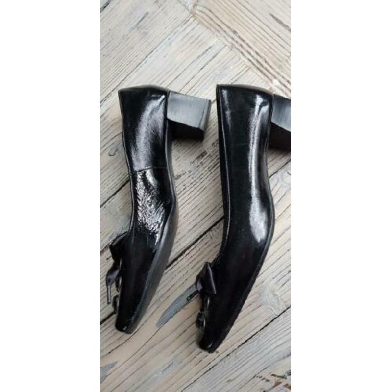 Zwarte lak schoenen leren pumps met hak