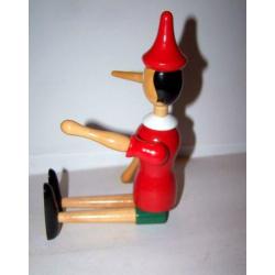 Prachtige flexibele houten Pinokkio. 30cm. Nieuw in doos.