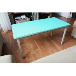 Vintage turquoise salontafel tafel lage tafeltje mint retro