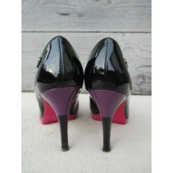 High heel pumps GLD zwart / roze / paars maat 37