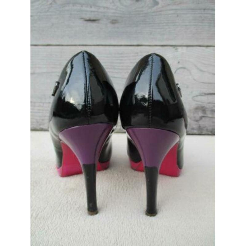 High heel pumps GLD zwart / roze / paars maat 37