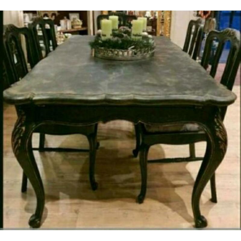 Schitterende Baroque Eettafel Tafel met 6 stoelen