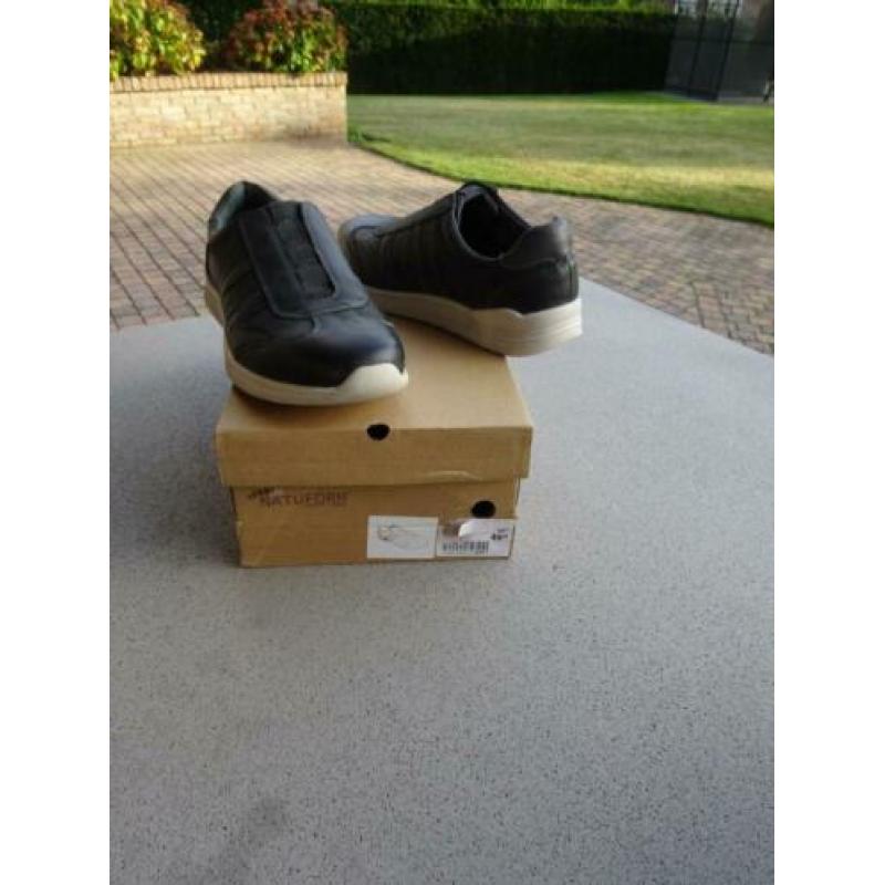 NIEUW Maat 43/44 Echt Leren Instap schoenen. De comfort NAT