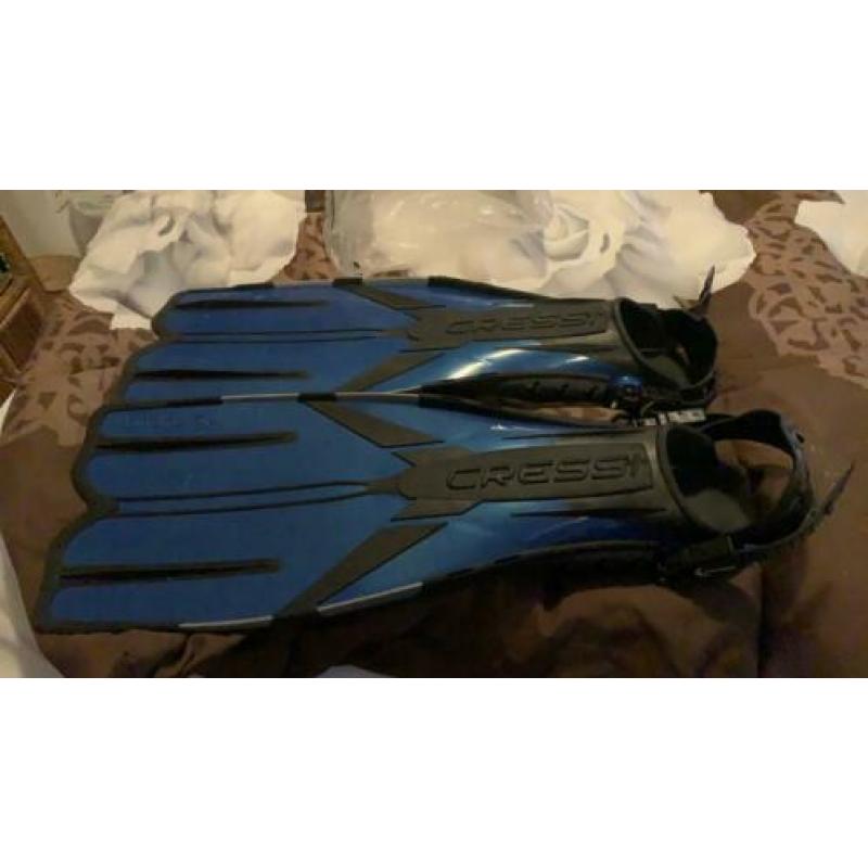 Cressi blauw metallic zwarten vinnen