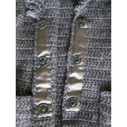 Warm gehaakt vest grijs maat S 36