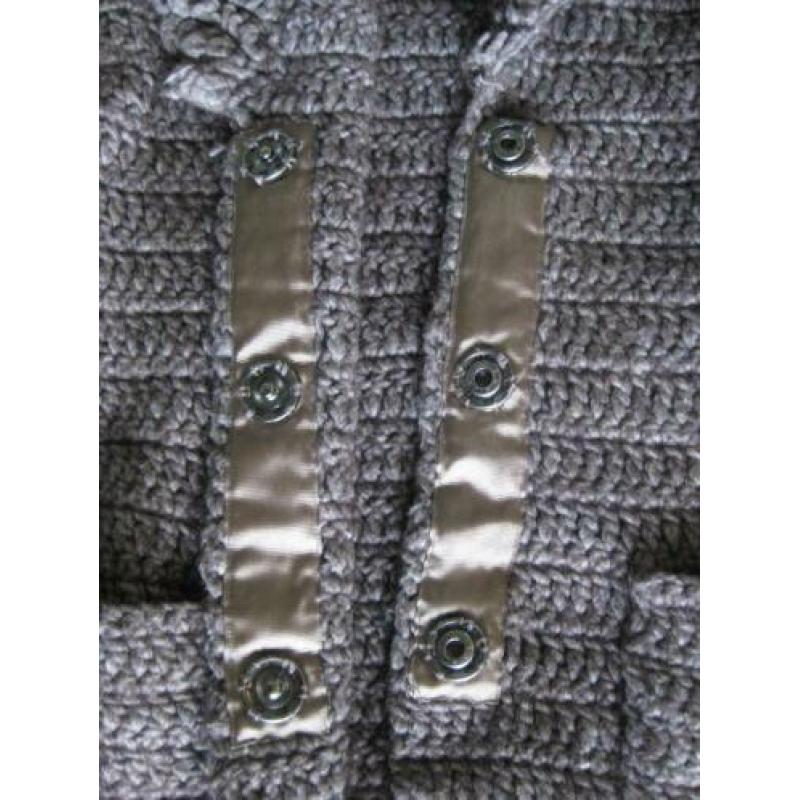 Warm gehaakt vest grijs maat S 36