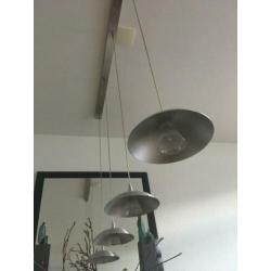 hanglamp eettafel 4 stuks op een rij alluminium