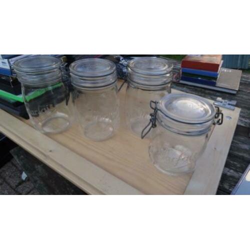 4 maal weckpot weck pot glas uit frankrijk