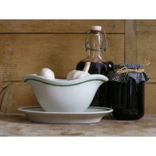 Sauskom Petrus Regout brocante juskom wit groen